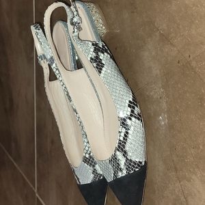J. CREW Snakeprint Glitter Pointy Shoes
